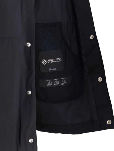 Laminar Boxy Minimalist Black Jacket With Classic Collar In Blue