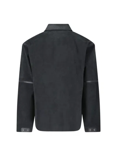 Massimo Osti Studio Classic Black Shirt With Structured Collar And Button-down Front In Black