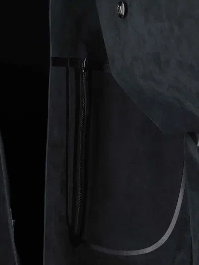 Massimo Osti Studio Classic Black Shirt With Structured Collar And Button-down Front In Black