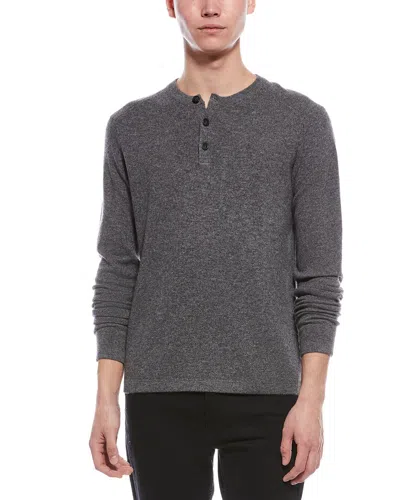 Raffi Cashmere Henley Sweater In Gray