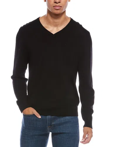 Mette Merino Wool V-neck Sweater In Black