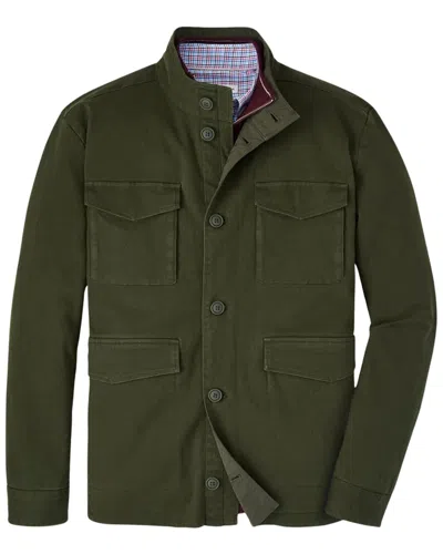 Peter Millar Stowe Wool-blend Safari Jacket In Green