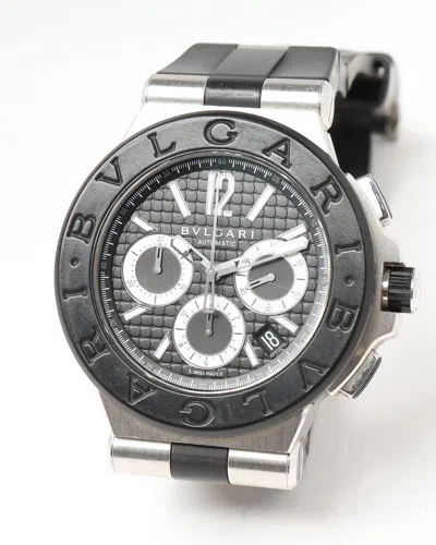 Bvlgari Diagono Chronograph 42mm Ref Dg42sv Watch In Black