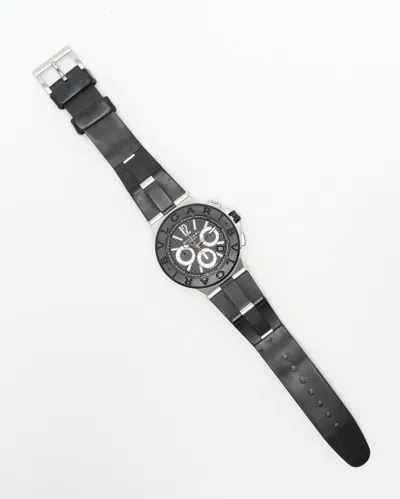 Bvlgari Diagono Chronograph 42mm Ref Dg42sv Watch In Black