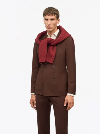 Tiger Of Sweden Jeen Rws Double-breasted Jacket In Brown