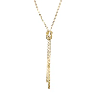 Adornia Gold Plated 30" Knotted Box Chain Lariat In Gold