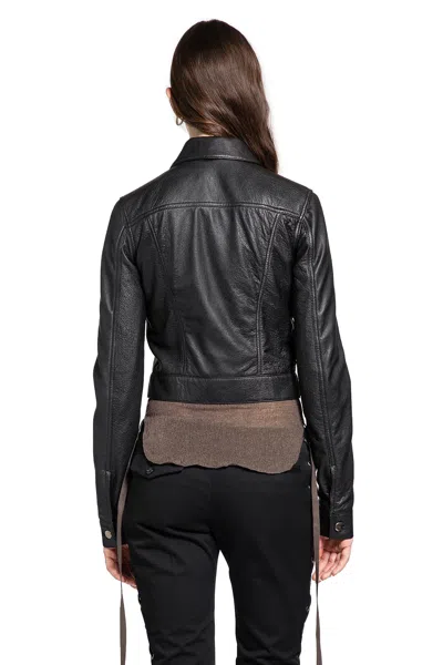 Ann Demeulemeester Ilmi Satin Structured Leather Jacket In Black
