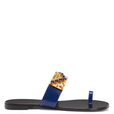 Giuseppe Zanotti Nefertiti Flat In Blue