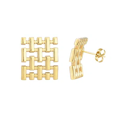 Adornia Tarnish Resistant Weave Stud Earrings In Gold
