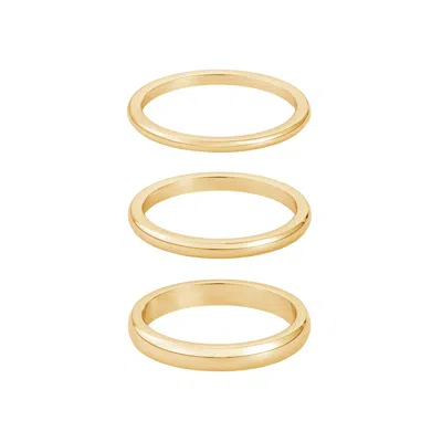 Adornia Tarnish Resistant 18k Gold Plated Stacking Band Set In Gold