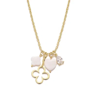 Adornia 14k Gold Plated Clover Charm Necklace In Gold