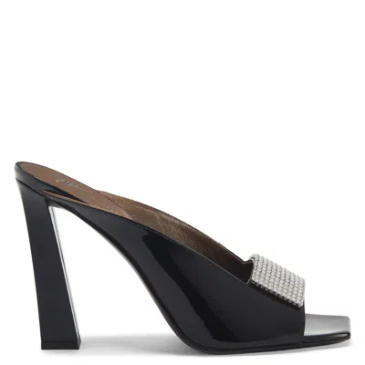 Giuseppe Zanotti Mya 90 Buckled Patent-leather Mules In Black