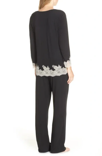 Natori Luxe Shangri-la Pajamas In Black