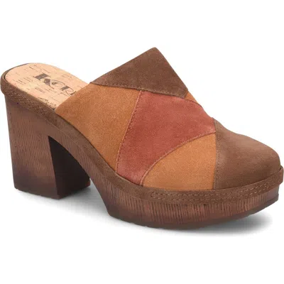 Korks Marla Block Heel Platform Clog In Brown