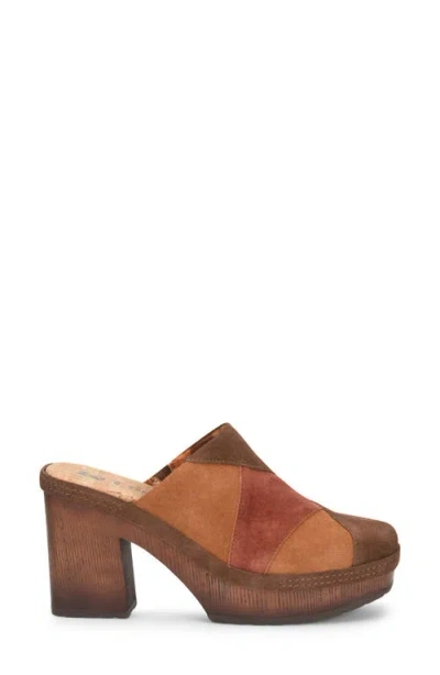 Korks Marla Block Heel Platform Clog In Brown