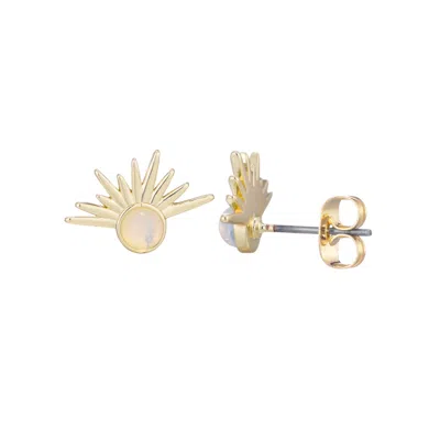 Adornia 14k Gold Plated Opal Sunrise Earrings In Gold