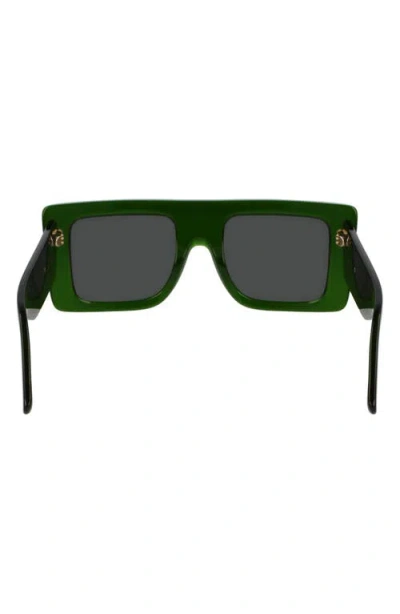 Victoria Beckham Vb Monogram 51mm Rectangular Sunglasses In Green