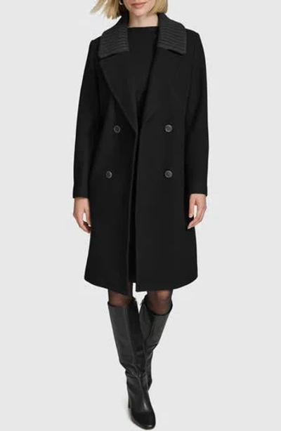 Andrew Marc Sloane Wool Blend Walker Coat In Black