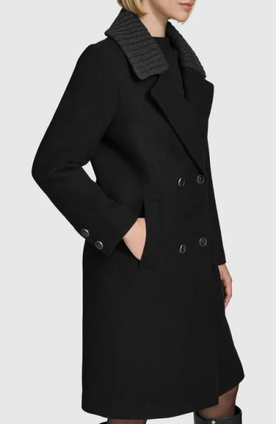 Andrew Marc Sloane Wool Blend Walker Coat In Black