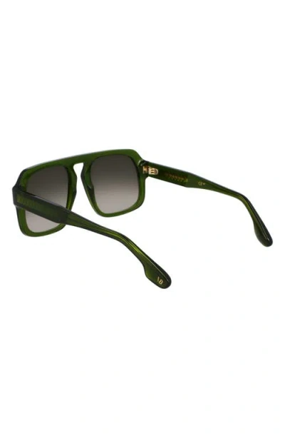 Victoria Beckham Chain Core Wire 53mm Gradient Modified Rectangular Sunglasses In Green