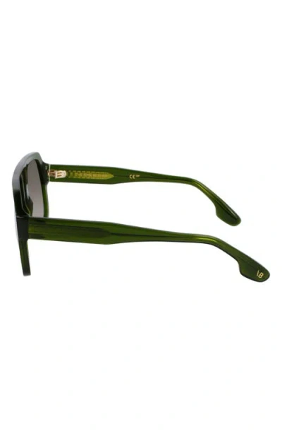 Victoria Beckham Chain Core Wire 53mm Gradient Modified Rectangular Sunglasses In Green