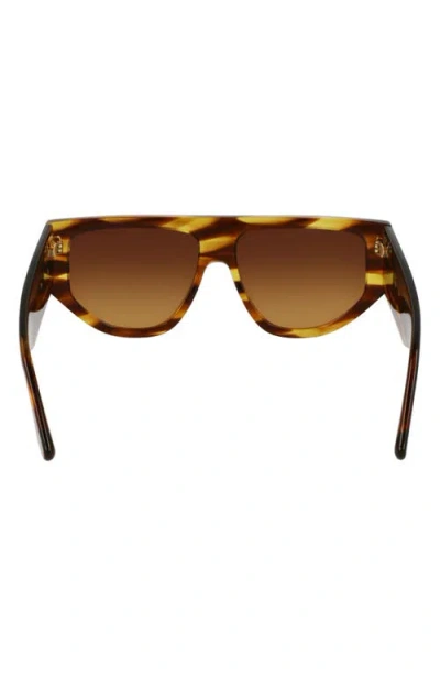 Victoria Beckham B-buckle 55mm Modified Rectangular Sunglasses In Brown
