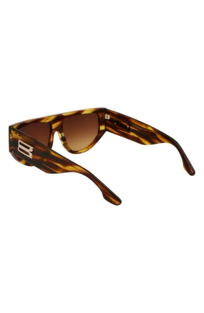 Victoria Beckham B-buckle 55mm Modified Rectangular Sunglasses In Brown
