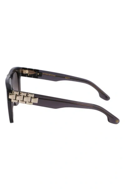 Victoria Beckham Chain Pouch 52mm Modified Rectangular Sunglasses In Gray