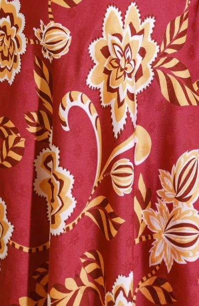 Flying Tomato Print Midi Dress In Red