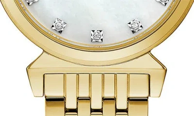 Bulova Regatta Mother-of-pearl & Diamond Bracelet Watch, 30mm In Gold