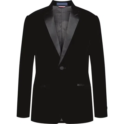 Tommy Hilfiger Kids' Festive Peak Lapel Sport Coat In Black