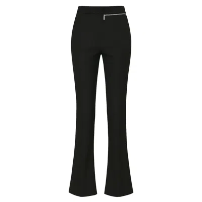 Pcfg Zip Detail Skinny Women Flare Pant In Black