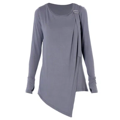 Metamorphoza Women's Grey / Black Asymmetric Long Sleeve Top In Gray In Gray