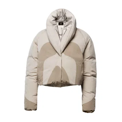 Ow Collection Swirl Puffer Jacket In Gray
