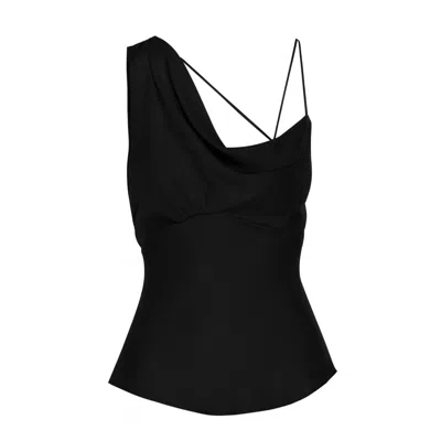 Lahive Women's Thalia Black Satin Blouse In Black