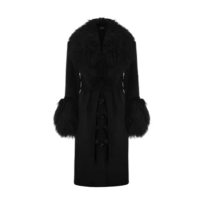 Ow Collection Frances Wool Coat In Black
