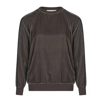 Nooki Design Women's Grey Penelope Velvet Sweater In Mink In Brown