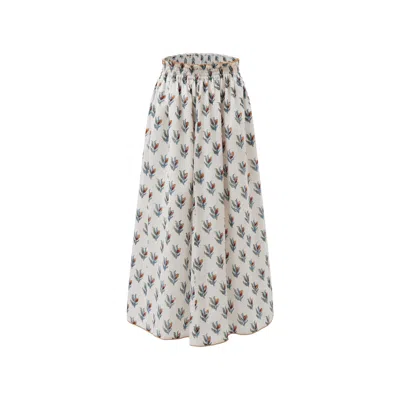 Pecanpepperpelican Women's White Lemongrass Long Skirt In Neutral