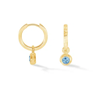 Dower & Hall Women's Gold / Blue Blue Topaz Hammered Huggie Hoops In Gold Vermeil In Gold