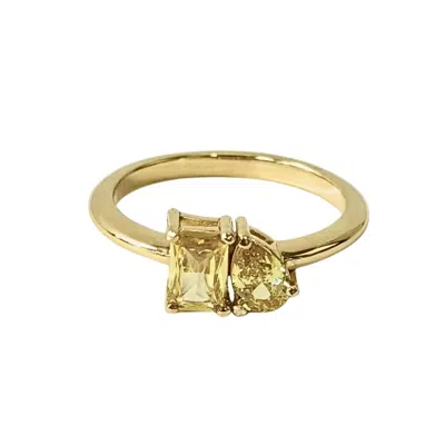 Belinda Jewelz Women's Orange Toi Et Moi Citrine Birthstone Ring In Gold