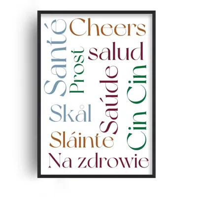 Fanclub Cheers Festive Cin Cin Exclusive Typographic Art Print In Multi