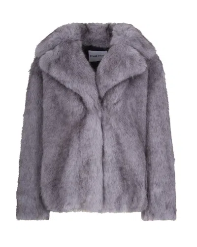 Stand Studio Faux Fur Valentina Jacket In Gray