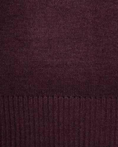 L.b.m 1911 Virgin Wool Turtleneck Sweater With Ribbed Finishes In Burgundy