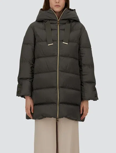 Herno A-shaped Down Jacket In High-density Satin In Gray