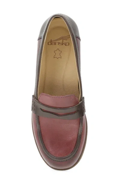 Dansko Danica Waterproof Penny Loafer Pump In Burgundy