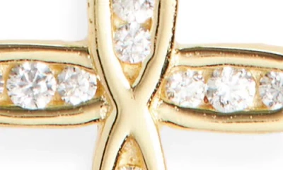 Argento Vivo Sterling Silver Cubic Zirconia Cross Pendant Necklace In Gold