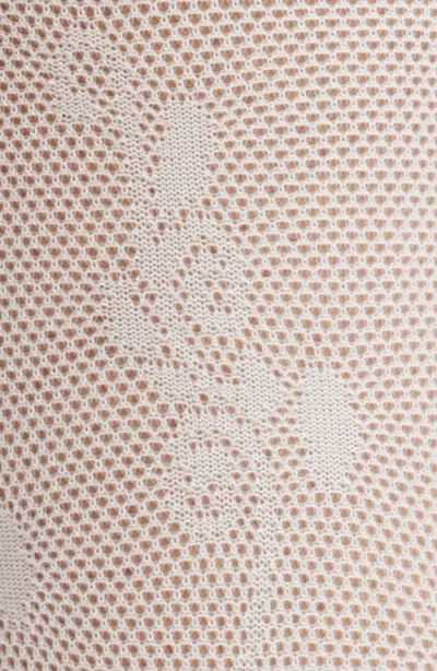Nordstrom Floral Fishnet Crew Socks In White