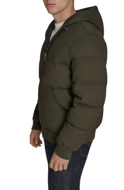 Levi's Men's Quilted Bomber With Hood Jacket In Green