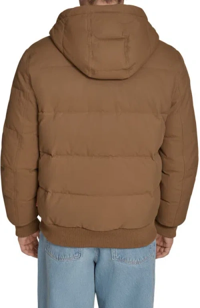 Levi's Men's Quilted Bomber With Hood Jacket In Brown