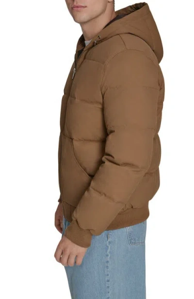 Levi's Men's Quilted Bomber With Hood Jacket In Brown
